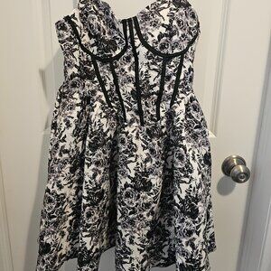 Black and White Floral Summer Dress